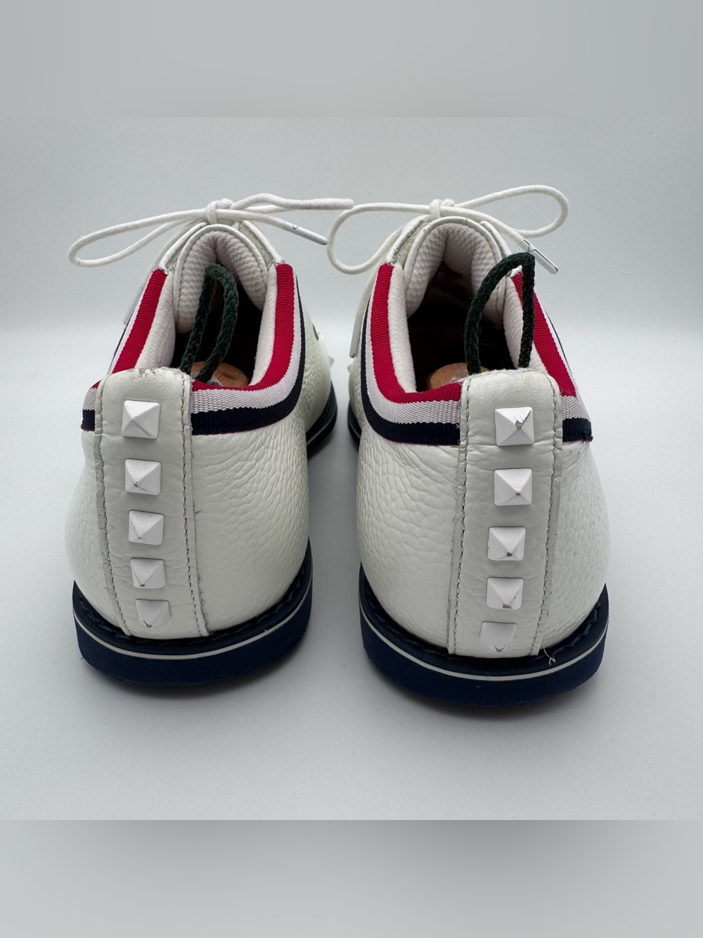 G/Fore Gallivanter White Golf Shoes Grosgrain Stud Cap Toe Women Size 10.5 - Picture 6 of 10